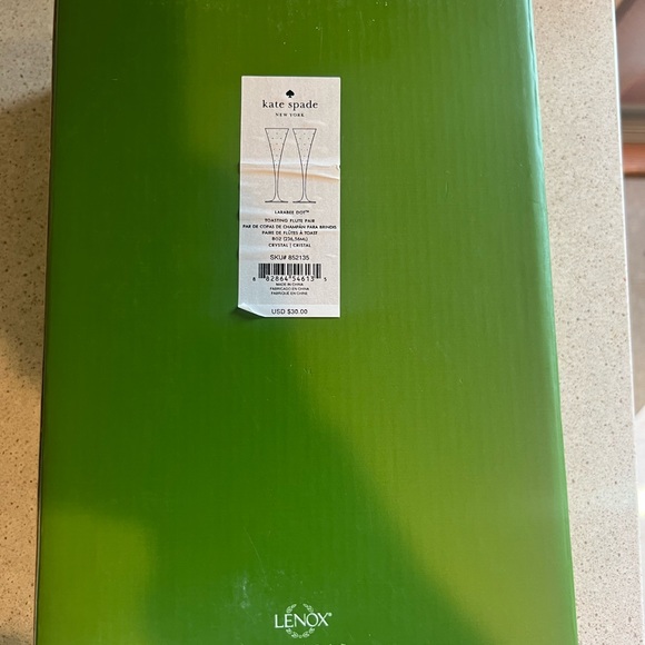 Vintage 💚 💛 Kate Spade Lenox Larabee Dot 💚 💛Champagne Toasting Flute (2) 💚 - Picture 7 of 7